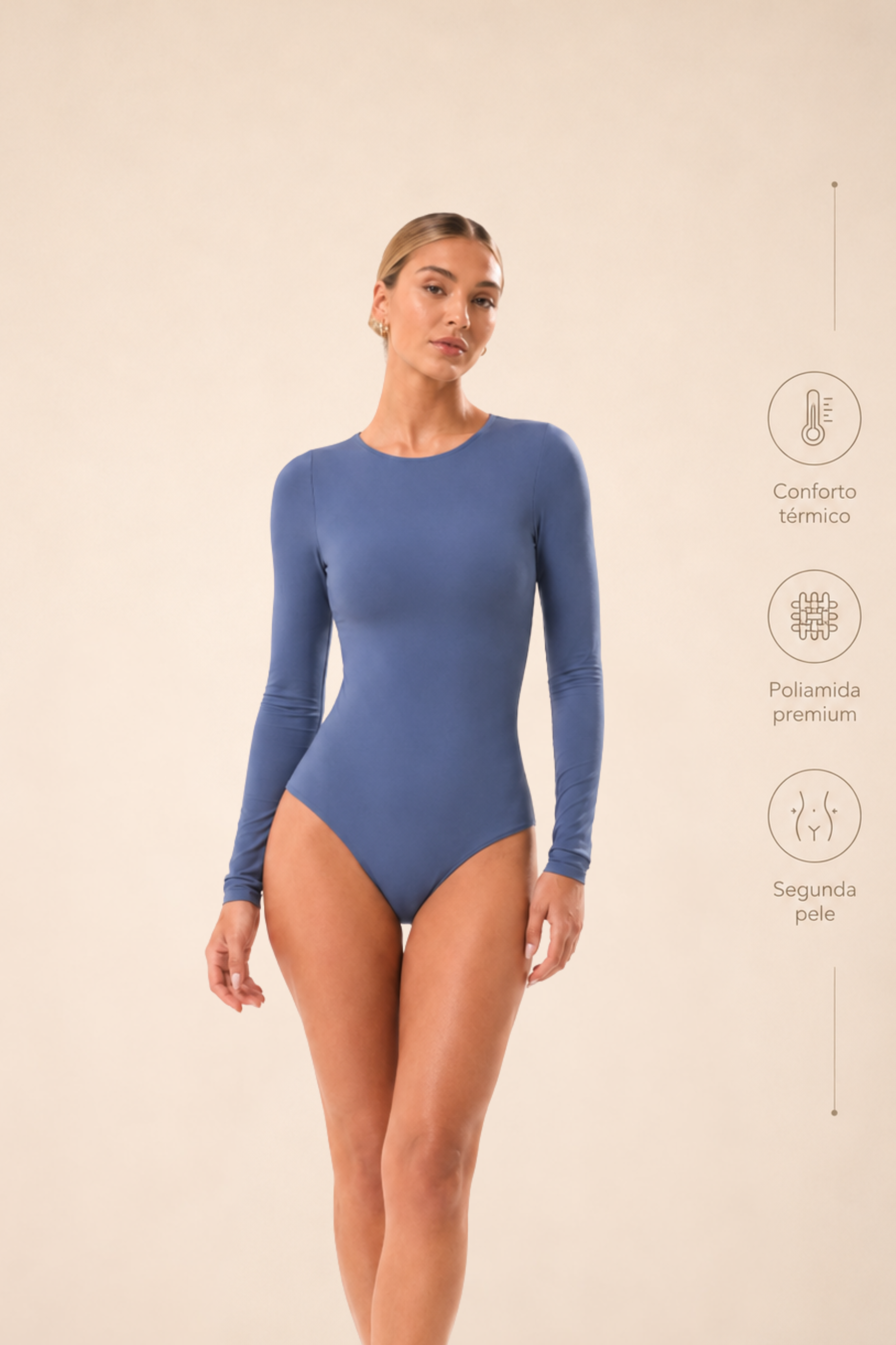 Body Sers Manga Longa  | Blue
