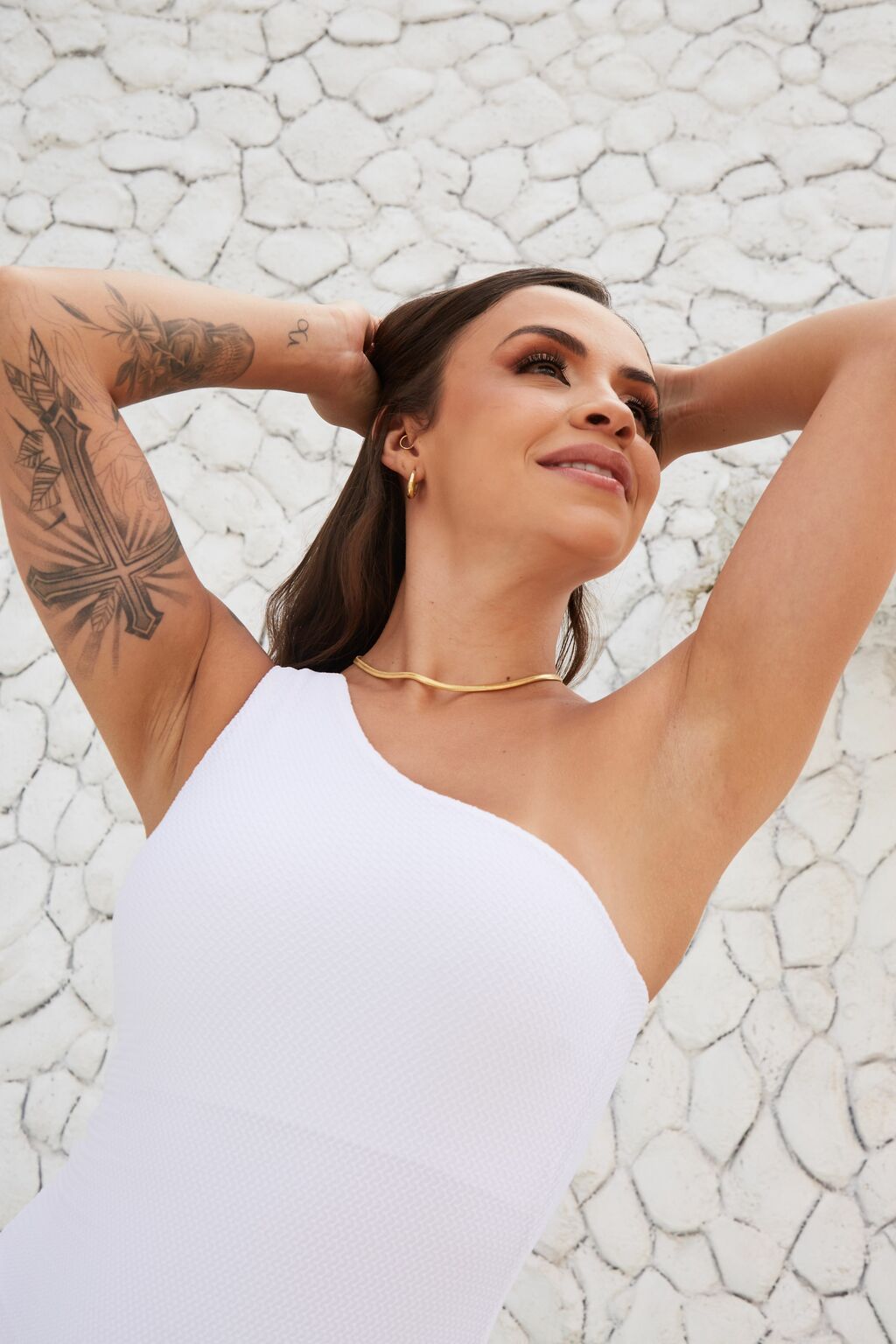 Body/Maiô - ombro único - Vênus - Aura - com bojo